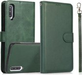 Voor Samsung Galaxy A50 Kalf Textuur 2 in 1 Afneembare Magnetische Achterkant Horizontale Flip Lederen Case met Houder & Kaartsleuven & Portemonnee & Fotolijst (Groen)