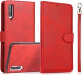 Voor Samsung Galaxy A50 Kalf Textuur 2 in 1 Afneembare Magnetische Achterkant Horizontale Flip Lederen Case met Houder & Kaartsleuven & Portemonnee & Fotolijst (Rood)