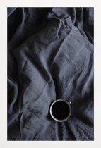 JUNIQE - Poster met houten lijst Coffee Time In Bed- Me & You -13x18