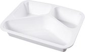 Menuschalen 227x177x45mm 3-vaks PP Wit (200 st.)