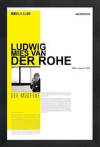 JUNIQE - Poster in houten lijst Mies Van Der Rohe -40x60 /Geel & Wit