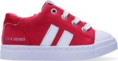 Shoesme Sh21s010 Lage sneakers - Leren Sneaker - Jongens - Rood - Maat 26