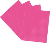 Pakket van 8x stuks schoolschriften A5 ruitjes/wiskunde - roze - rekenschriften voordeelset