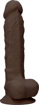 Silicone Dildo With Balls - Brown - 22,8 cm