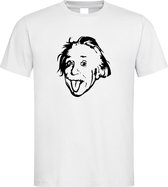 Wit T shirt met " Albert Einstein " print size XL