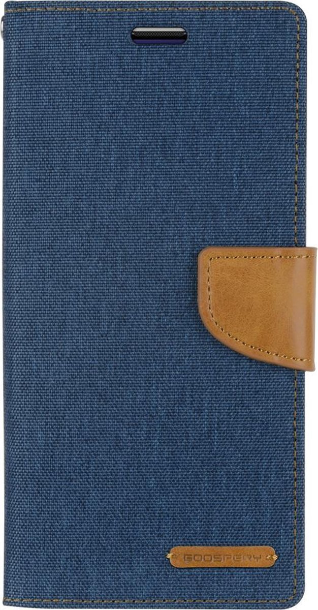 Samsung Galaxy S21 Plus Hoesje - Mercury Canvas Diary Wallet Case - Hoesje met Pasjeshouder - Blauw