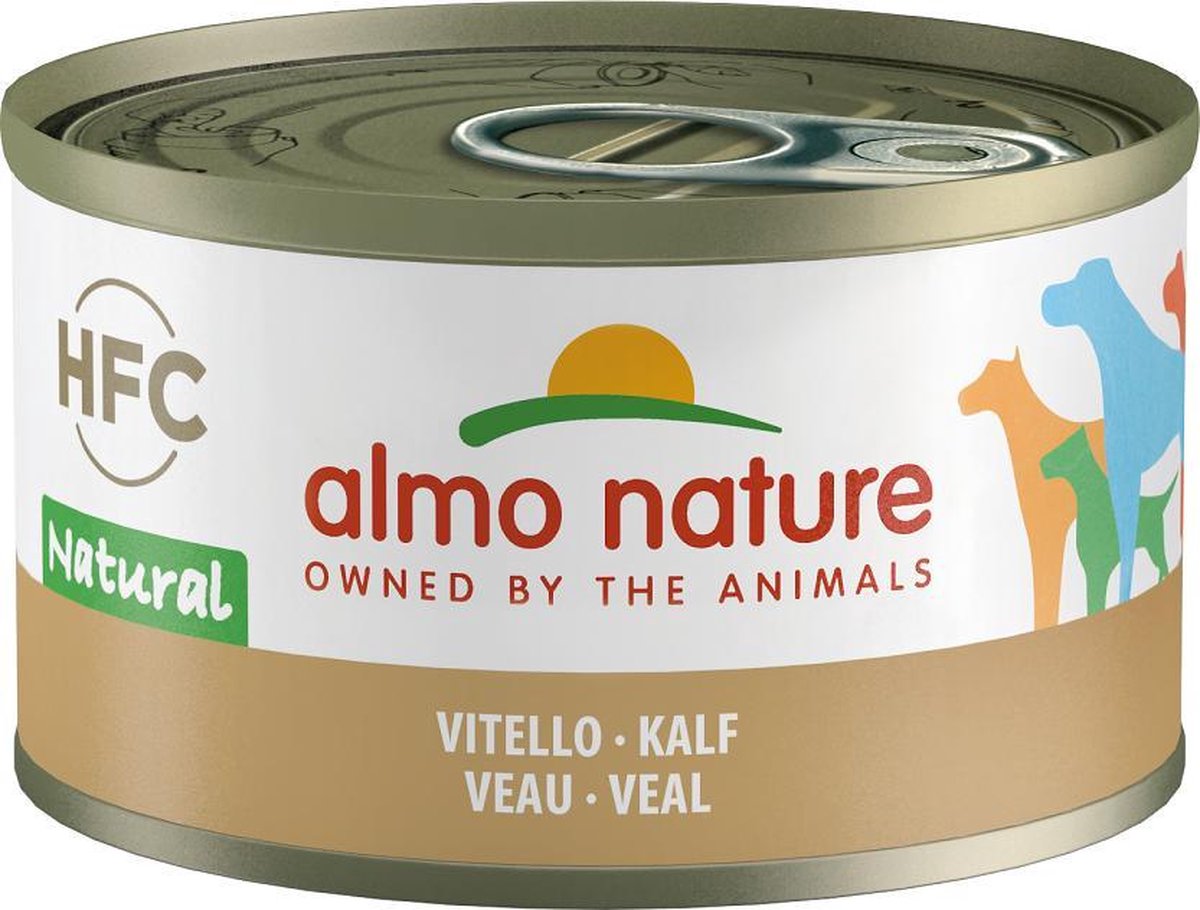Almo Nature HFC Natural Natvoer voor Honden - 24 x 95 gram - Kalf - 24 x 95gram