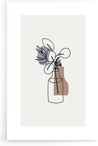 Walljar - Flower Vase Line Art - Muurdecoratie - Poster