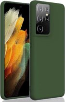 Siliconen back cover case - Geschikt voor Samsung Galaxy S21 Ultra - TPU hoesje Groen
