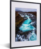 Fotolijst incl. Poster - Uitzicht op de Europese waterval bij de Geysir - 30x40 cm - Posterlijst