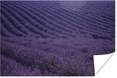 Bloeiende lavendelveld Poster 90x60 cm - Foto print op Poster (wanddecoratie woonkamer / slaapkamer)