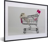 Cadre photo avec affiche - Hamster dans un panier - 40x30 cm - Cadre pour affiche