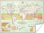Poster - Oude meteorologische wereldkaart - 40x30 cm