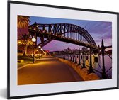 Fotolijst incl. Poster - Weg onder de Sydney Harbour Bridge in Australië - 60x40 cm - Posterlijst