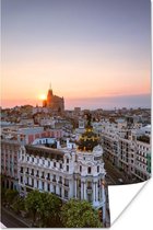 Affiche - Vue aérienne de Madrid en Espagne avec un ciel coloré - 20x30 cm