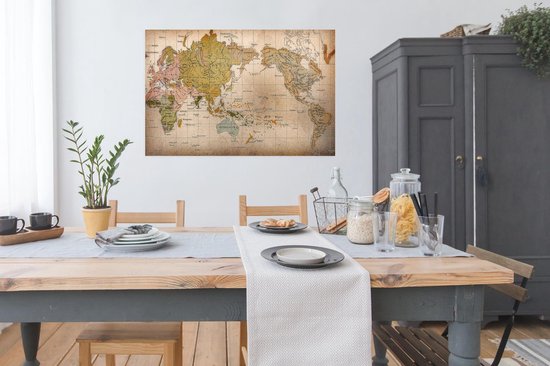 Carte du monde classique La propagation des races humaines Papier affiche