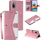 Voor Xiaomi Redmi Note 10 Pro Max Stiksels Kalfsstructuur Horizontale Flip Leren Case met Houder & Kaartsleuven & Portemonnee (Rose Goud)