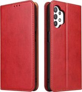 Voor Samsung Galaxy A32 5G Fierre Shann PU Lederen Textuur Horizontale Flip Leren Case met Houder & Kaartsleuven & Portemonnee (Rood)