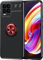 Voor OPPO Realme 8/8 Pro metalen ringhouder 360 graden roterende TPU-hoes (zwart + rood)