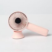 D303 Multifunctionele verstelbare USB-oplader Handheld Desktop Mini elektrische ventilator, 3 snelheidsregeling (roze)