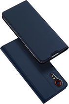 Voor Samsung Galaxy Xcover 5 DUX DUCIS Skin Pro Series Horizontale Flip PU + TPU lederen tas met houder en kaartsleuven (blauw)