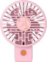 Chinese stijl USB opladen opvouwbare handheld verticale ventilator (roze)