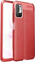 Voor Geschikt voor Xiaomi Redmi Note 10 5G Litchi Texture TPU schokbestendig hoesje (rood)
