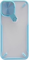 360 graden rotatie 2 in 1 pc + TPU schokbestendige behuizing met metalen spiegellensafdekking en houderfuncties voor iPhone 11 (gletsjerblauw)