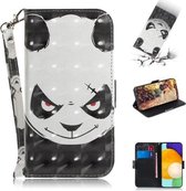 Voor Samsung Galaxy A72 5G / 4G 3D Geschilderd Patroon Magnetische Aantrekkelijkheid Horizontale Flip Leren Case met Houder & Kaartsleuf & Portemonnee & Lanyard (Angry Bear)