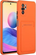 Voor Xiaomi Redmi Note 10 Pro Card Slot Design Shockproof TPU beschermhoes (oranje)