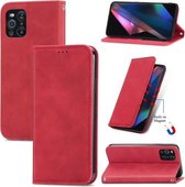 Voor OPPO Find X3 Pro Retro Skin Feel Business Magnetische Horizontale Flip Leren Case Met Houder & Kaartsleuven & Portemonnee & Fotolijst (Rood)