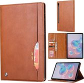 Voor Samsung Galaxy Tab S7 Lite Kneed Huidtextuur Horizontale Flip Leren Case met Fotolijst & Houder & Kaartsleuven & Portemonnee (Bruin)
