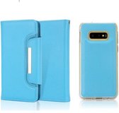 Voor Samsung Galaxy S10e Litchi Textuur Horizontale Flip Gesp Afneembare Magnetische PU Lederen Case met Kaartsleuven & Portemonnee & Fotolijst (Blauw)