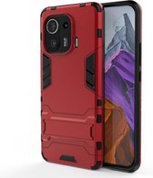 Voor Xiaomi Mi 11 Pro schokbestendige pc + TPU beschermhoes met verborgen houder (rood)