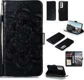 Voor OPPO Reno5 5G / Find X3 Lite Mandala Embossing Pattern Horizontale Flip PU lederen tas met houder & kaartsleuven & Walle & Lanyard (zwart)