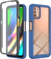 Motorola Moto G9 Plus (2021) Starry Sky Solid Color-serie schokbestendige pc + TPU-hoes met PET-folie (koningsblauw)