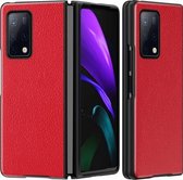 Voor Huawei Mate X2 Leertextuur + PC Full Coverge Folding Case (Red Litchi Texture)