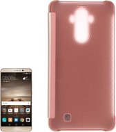 Voor Huawei Mate 9 Transparante horizontale lederen flip-hoes met slaap- / wekfunctie (roségoud)