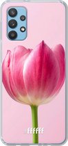 6F hoesje - geschikt voor Samsung Galaxy A32 4G -  Transparant TPU Case - Pink Tulip #ffffff