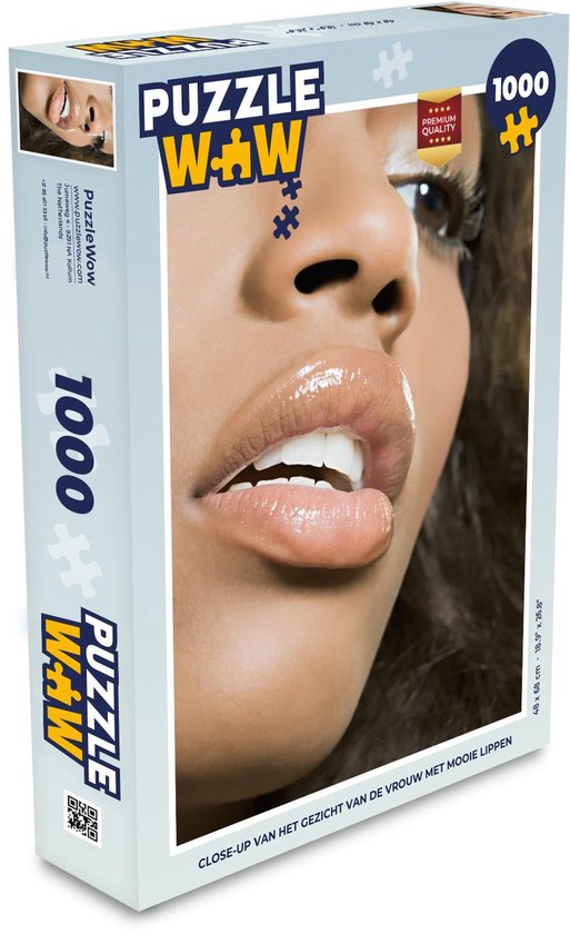 Puzzel Close-up van het gezicht van de vrouw met lippen - Legpuzzel - Puzzel  1000... | bol.com