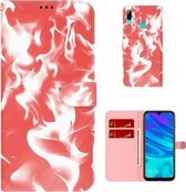 Voor Huawei P smart 2019/Honor 10 Lite Cloud Fog Patroon Horizontale Flip Lederen Case met Houder & Kaartsleuf & Portemonnee (Rood)