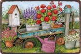 Retro Muur Decoratie uit Metaal Allerlei Bloemen 20x30cm DU-8893