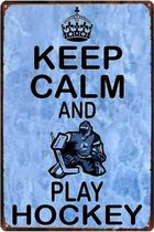 Retro Muur Decoratie uit Metaal Hockey 20x30cm DU-7004