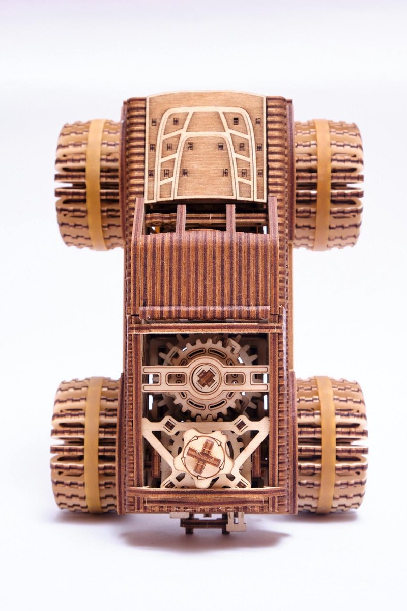 Wood Trick – Modelbouw 3D houten puzzel – Monster truck (WDTK015) – 556 stuks - Geen lijm noch verf nodig! — afbeelding 11