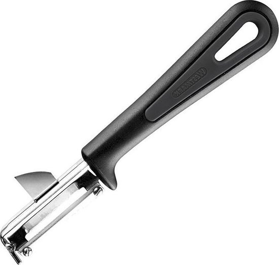 Économe Westmark avec un manche ergonomique noir et une lame en métal. Fabriqué en Allemagne.