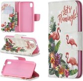 3D Gekleurde Tekening Patroon Horizontale Flip Leren Case met Houder & Kaartsleuven & Portemonnee Voor Xiaomi Redmi 7A (Engels Flamingo)