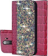 Voor Xiaomi Redmi Note 8 Pro Krokodil Textuur Glitter Poeder Horizontale Flip Leren Case met Kaartsleuven & Houder (Rose Rood)