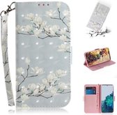 Voor Samsung Galaxy S21 + 5G 3D Gekleurde Tekening Horizontale Flip Leren Case met Houder & Kaartsleuven & Portemonnee & Lanyard (Magnolia)