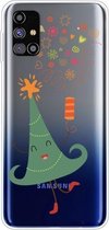 Voor Samsung Galaxy M51 Trendy Cute Christmas Patterned Case Clear TPU Cover Phone Cases (Merry Christmas Tree)