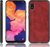 Voor Galaxy A10e Schokbestendig Naaien Koe Patroon Huid PC + PU + TPU Case (Rood)
